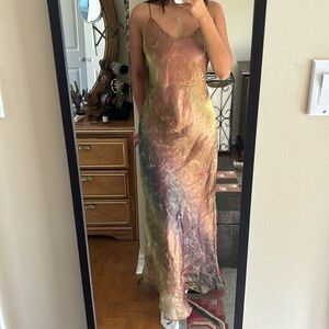 Vintage Iridescent Formal Maxi Dress